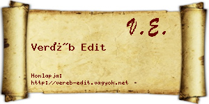 Veréb Edit névjegykártya